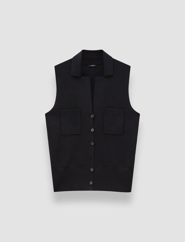 joseph Milano Knit Stretch Vest Black