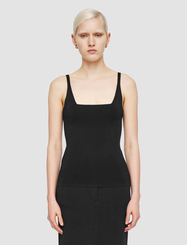 Joseph Milano Knit Stretch Vest Top Black