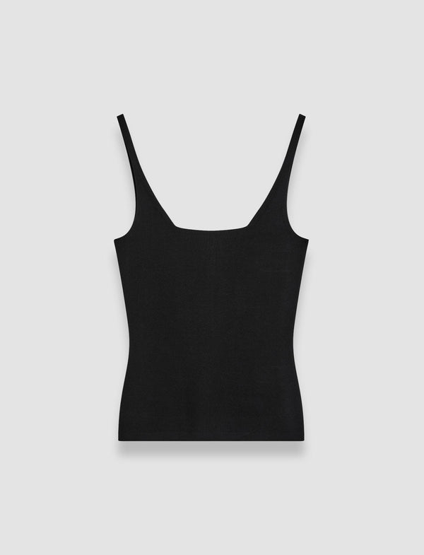 joseph Milano Knit Stretch Vest Top Black