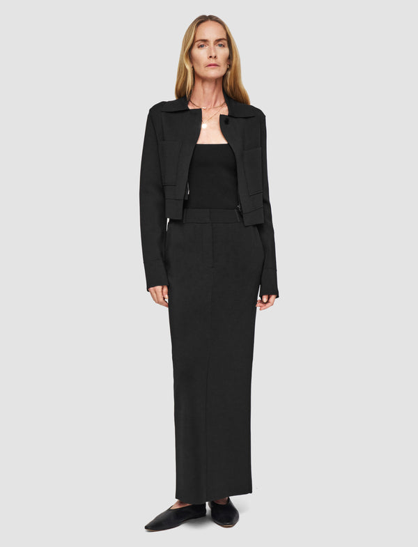 Joseph Milano Knit Stretch Zip Jacket Black