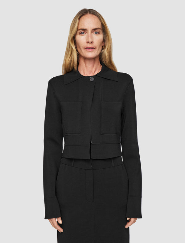 Joseph Milano Knit Stretch Zip Jacket Black