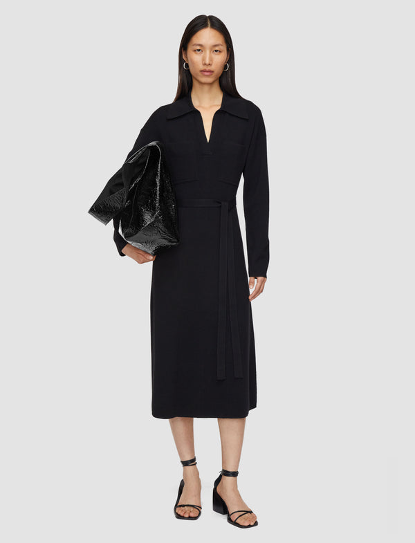 Joseph Milano Knitted Wool Dress Black