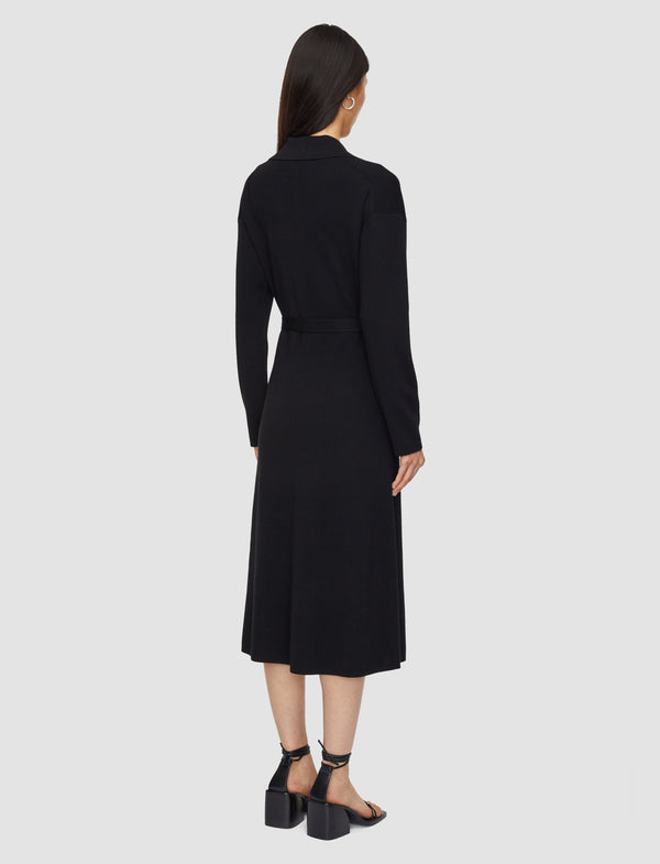 Joseph Milano Knitted Wool Dress Black