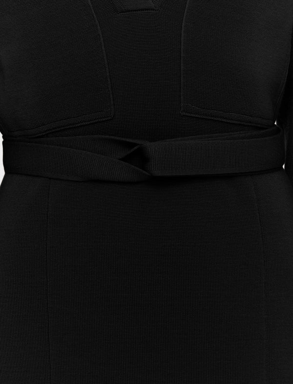 Joseph Milano Knitted Wool Dress Black