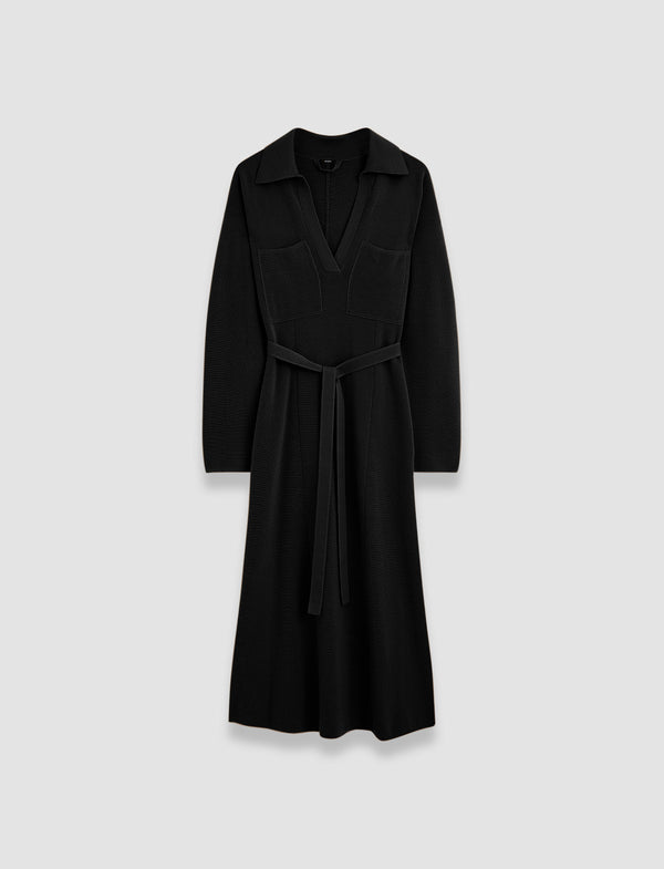 joseph Milano Knitted Wool Dress Black