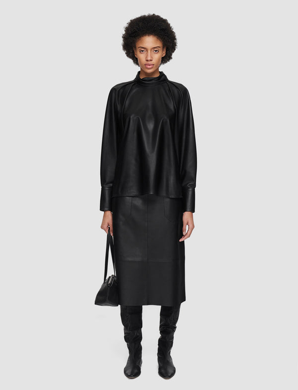 Joseph Nappa Leather Mondor Top Black