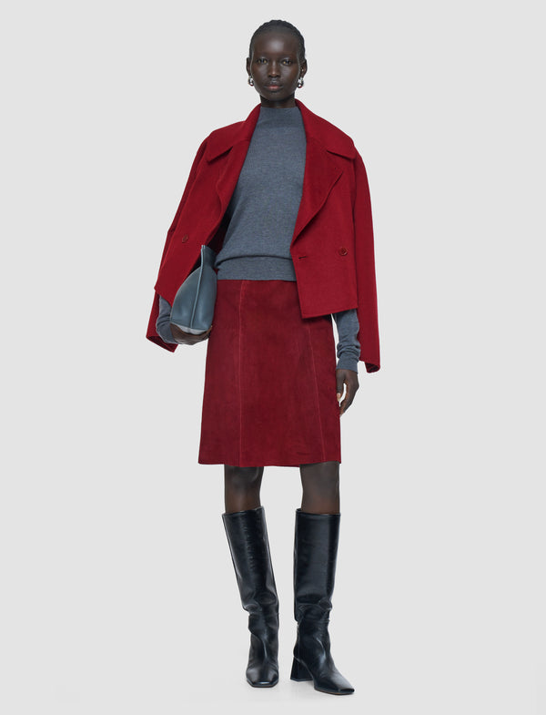 Joseph Nicole Suede Stretch Skirt Ruby