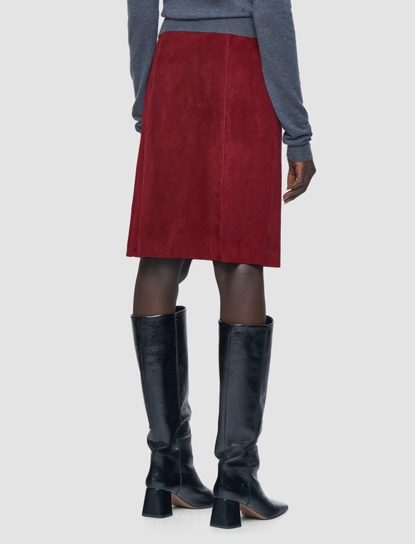 Joseph Nicole Suede Stretch Skirt Ruby