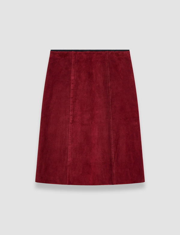 joseph Nicole Suede Stretch Skirt Ruby