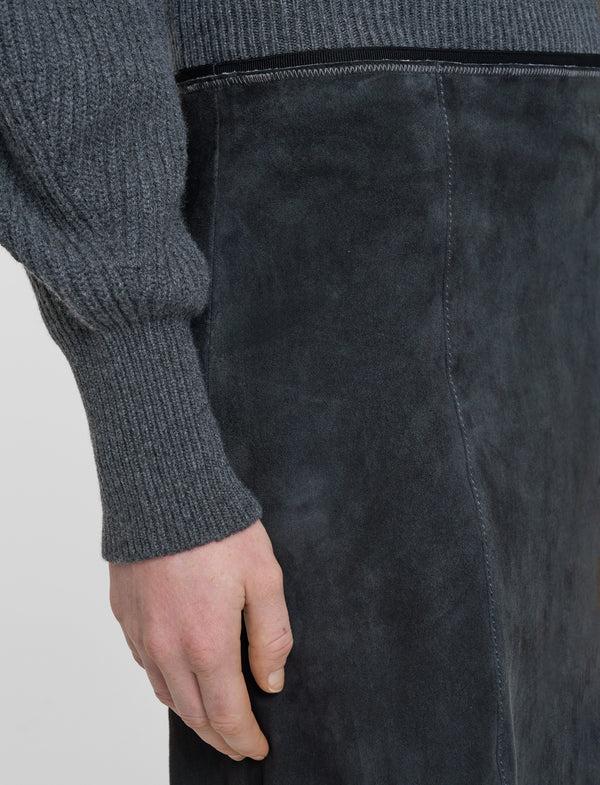 Joseph Nicole Suede Stretch Skirt Smoke