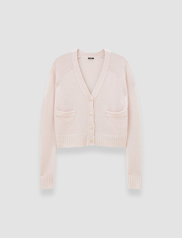 joseph Open Cashmere Cardigan Rose