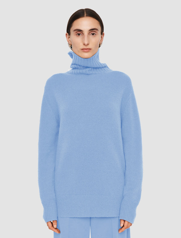 Joseph Open Cashmere High Neck Jumper Faded Sky