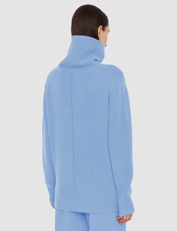 Joseph Open Cashmere High Neck Jumper Faded Sky