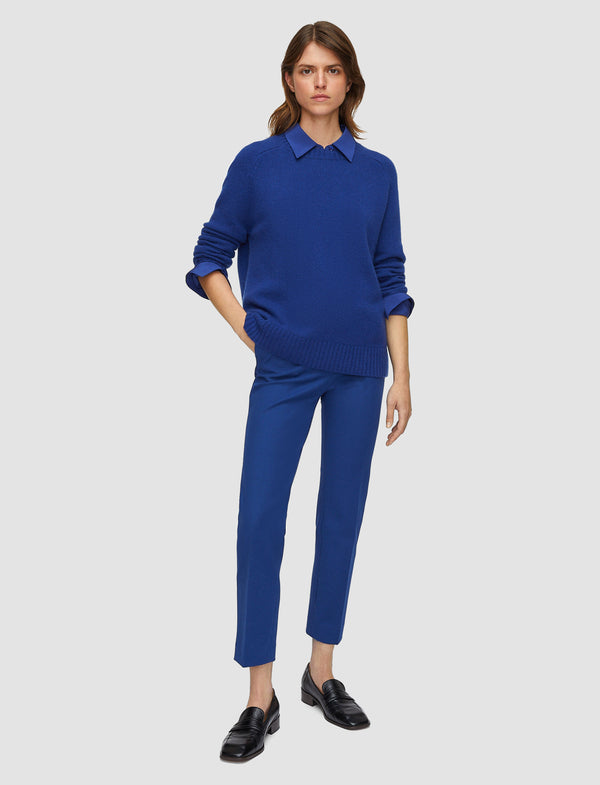 Joseph Open Cashmere Round Neck Jumper Cobalt