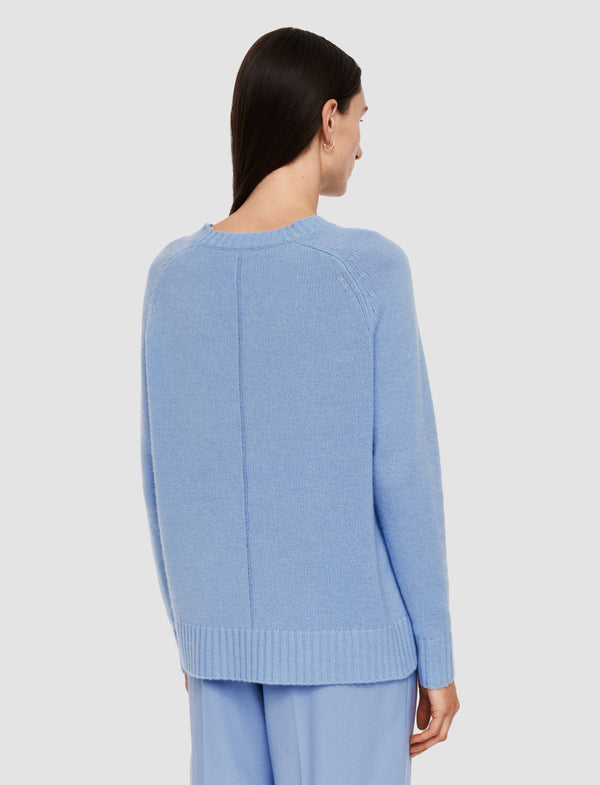 Joseph Open Cashmere Round Neck Jumper Faded Sky