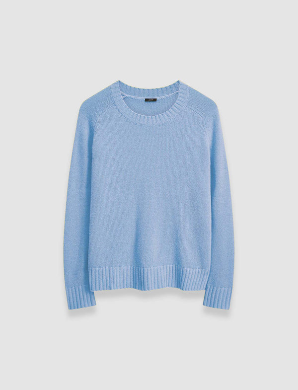 joseph Open Cashmere Round Neck Jumper Faded Sky