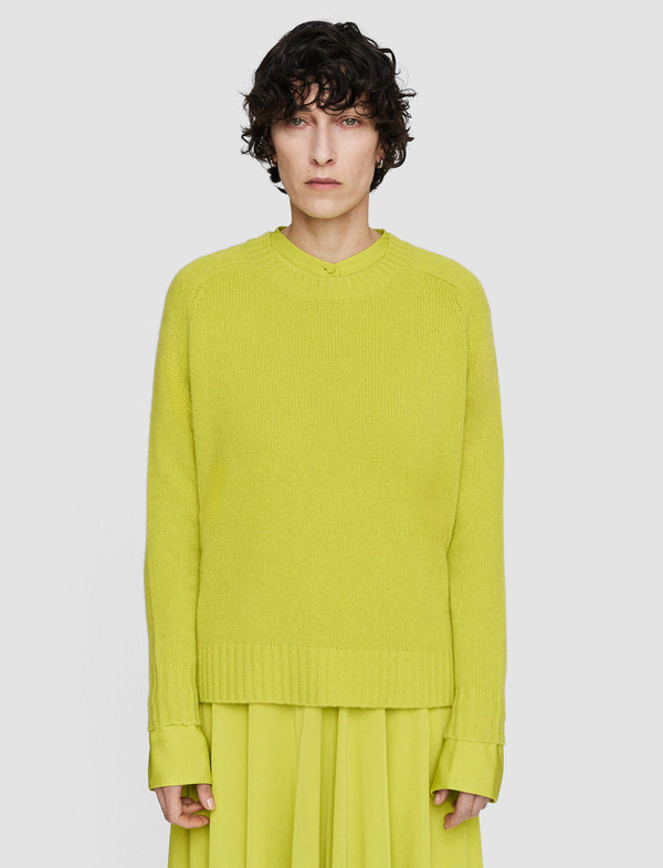 Joseph Open Cashmere Round Neck Jumper Ginkgo