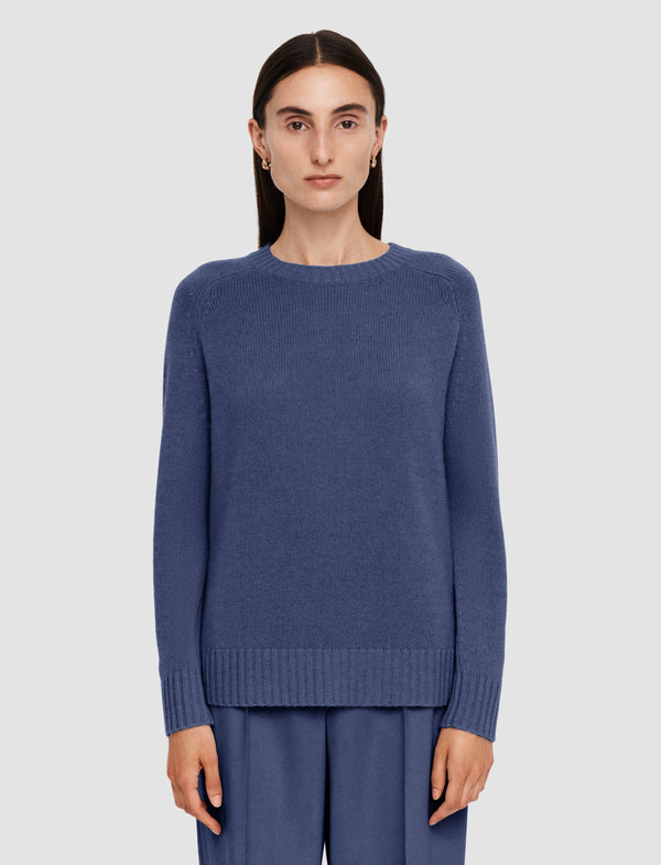 Joseph Open Cashmere Round Neck Jumper Harbour