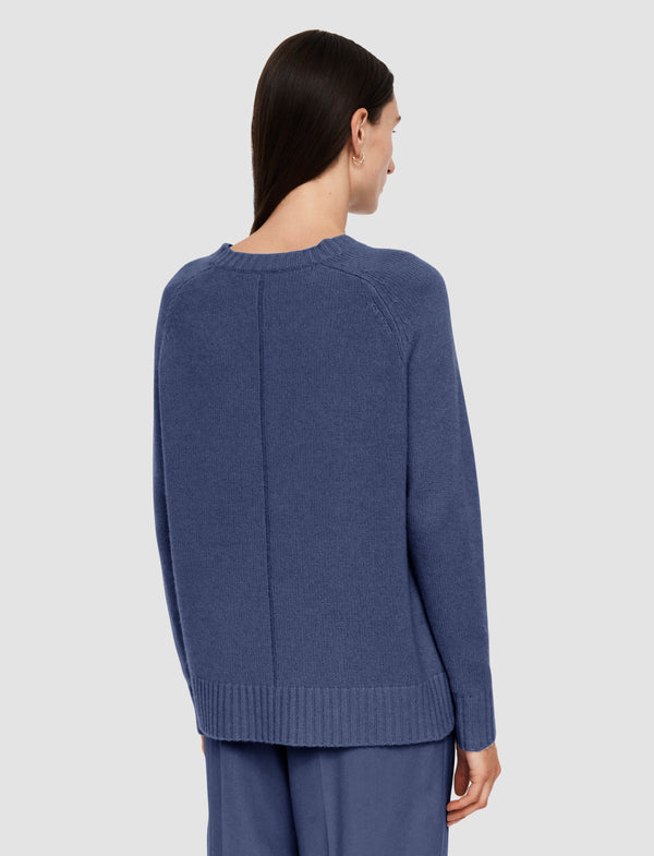 Joseph Open Cashmere Round Neck Jumper Harbour