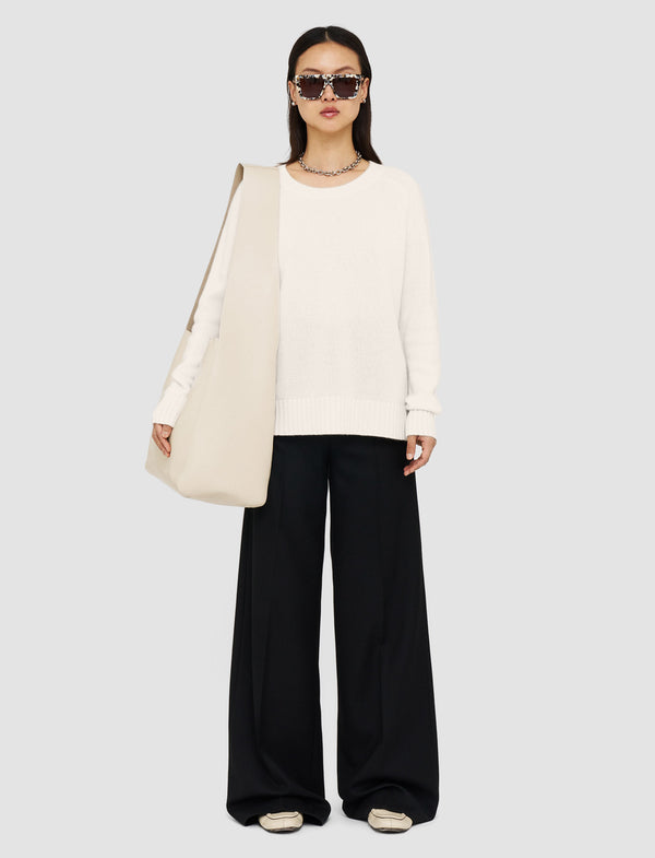 Joseph Open Cashmere Round Neck Jumper Ivory