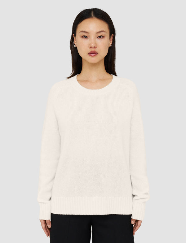 Joseph Open Cashmere Round Neck Jumper Ivory