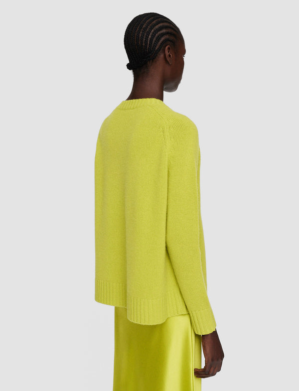 Joseph Open Cashmere V Neck Jumper Ginkgo