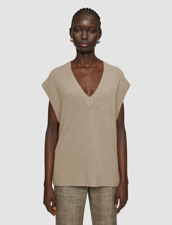 Joseph Open Cashmere Vest Escargot