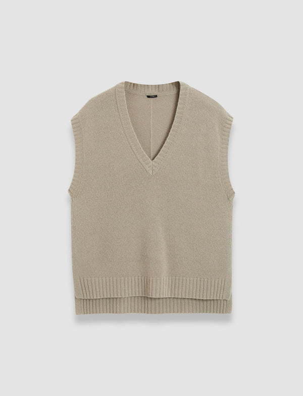 joseph Open Cashmere Vest Escargot