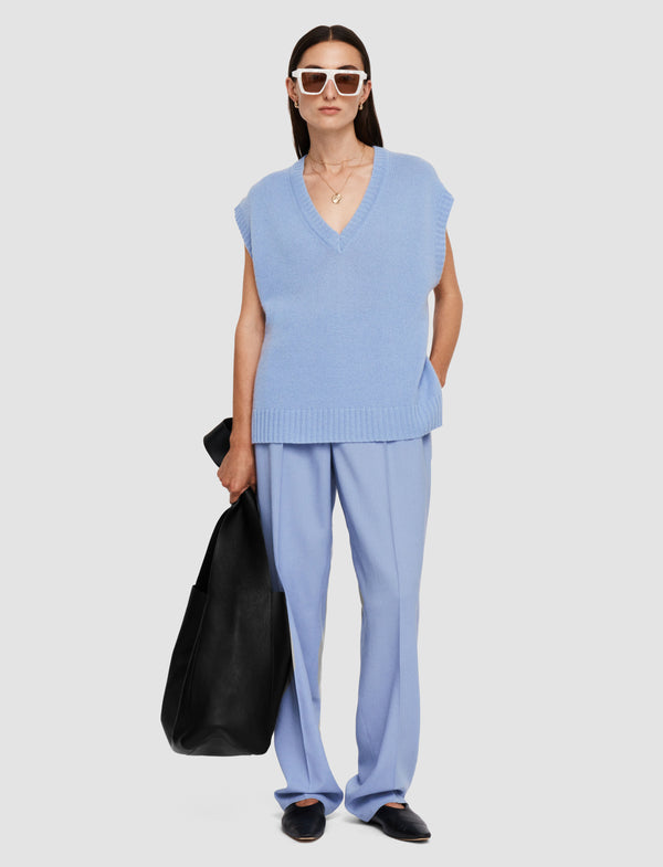 Joseph Open Cashmere Vest Faded Sky