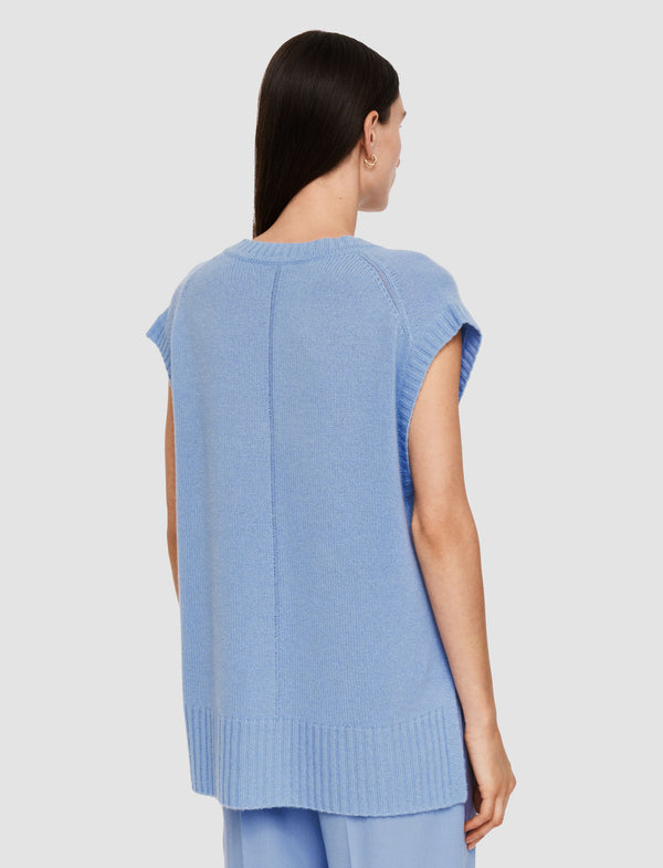 Joseph Open Cashmere Vest Faded Sky