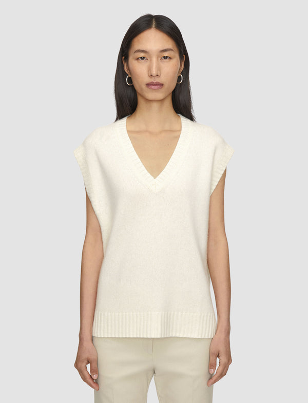 Joseph Open Cashmere Vest Ivory