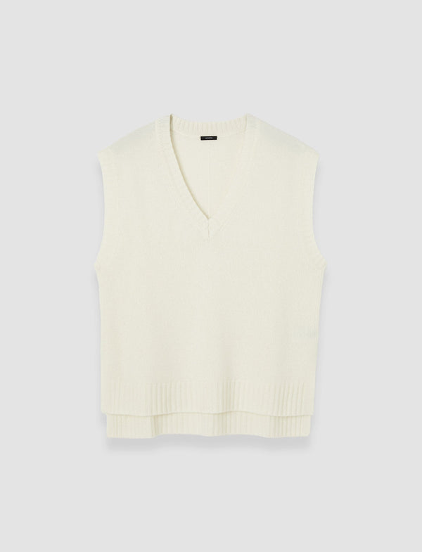 joseph Open Cashmere Vest Ivory