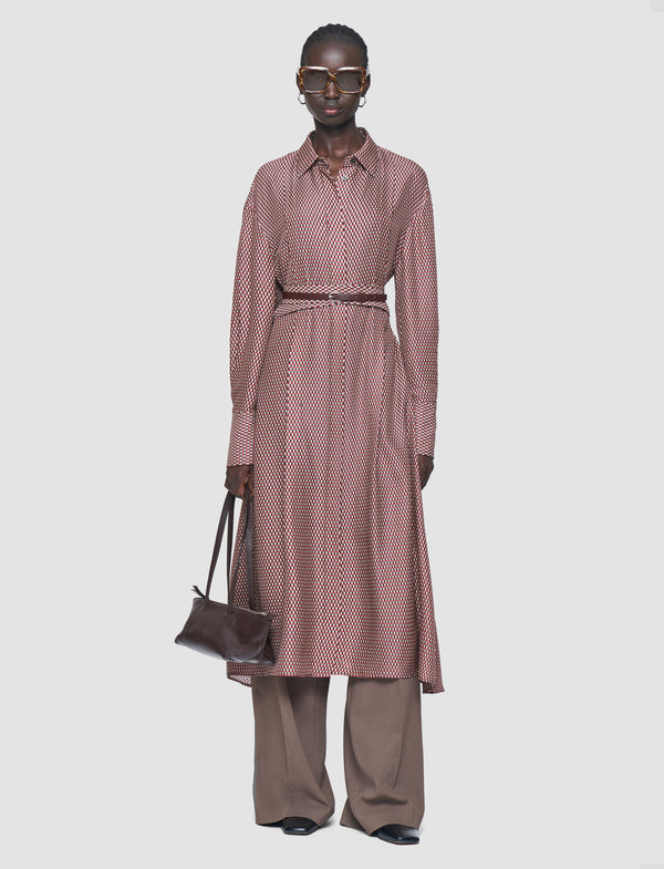Joseph Orlan Printed Silk Blend Dress Ruby Combo