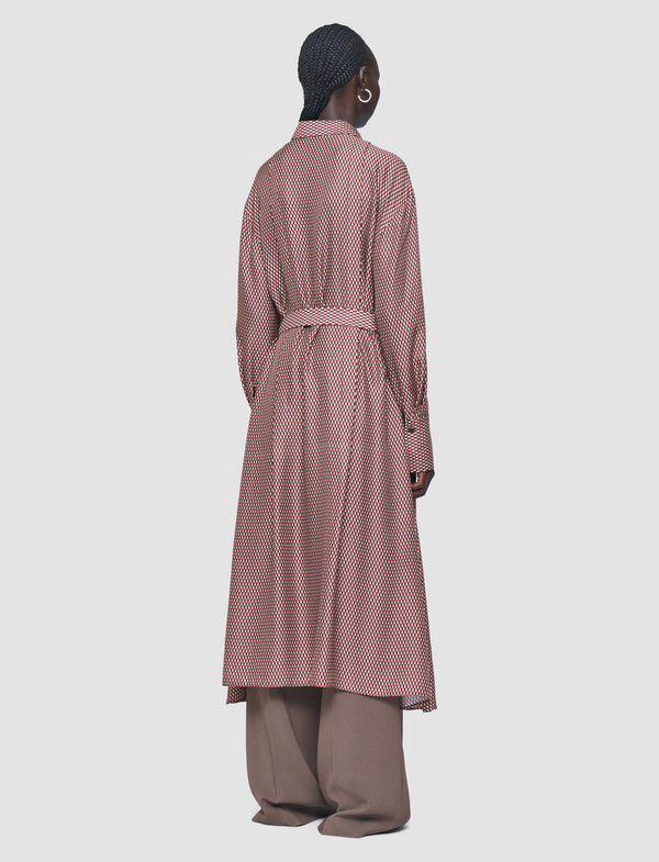 Joseph Orlan Printed Silk Blend Dress Ruby Combo