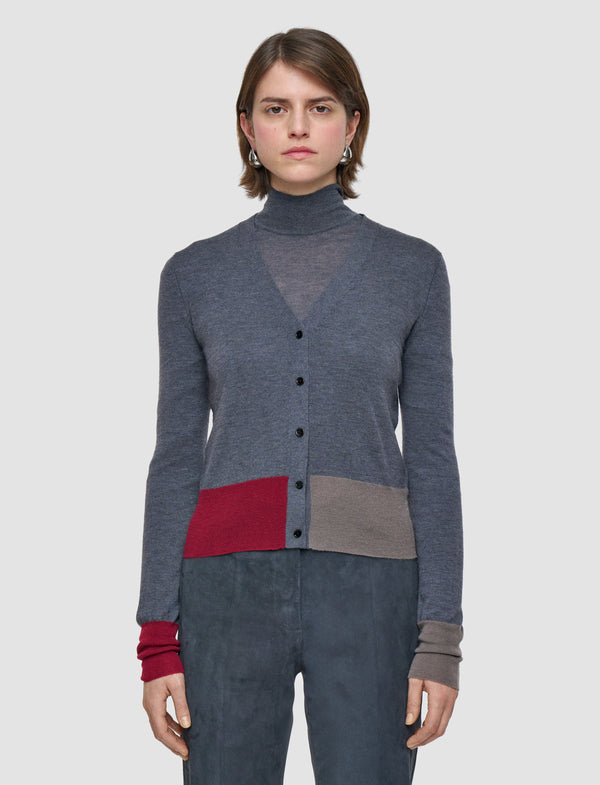 Joseph Overlay Cashair Cardigan Smoke Combo