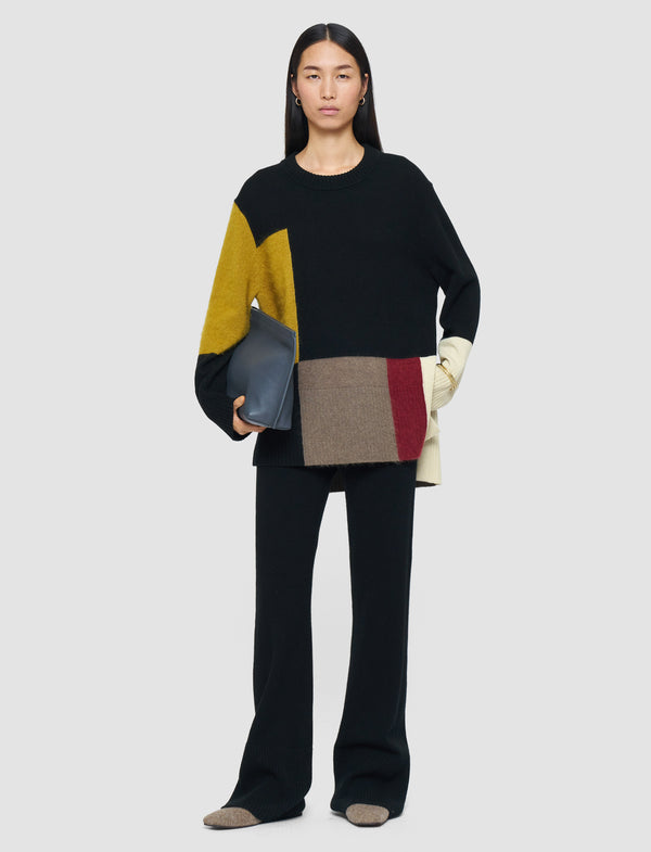 Joseph Overlay Merino Wool Jumper Smoke Combo
