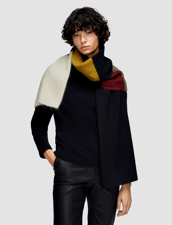 Joseph Overlay Merino Wool Scarf Smoke Combo