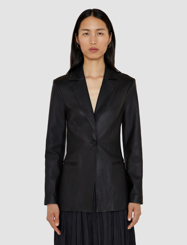 Joseph Pascal Leather Stretch Jacket Black