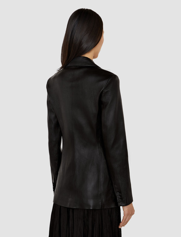 Joseph Pascal Leather Stretch Jacket Black