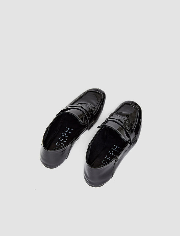 Joseph Patent Leather Loafers Black