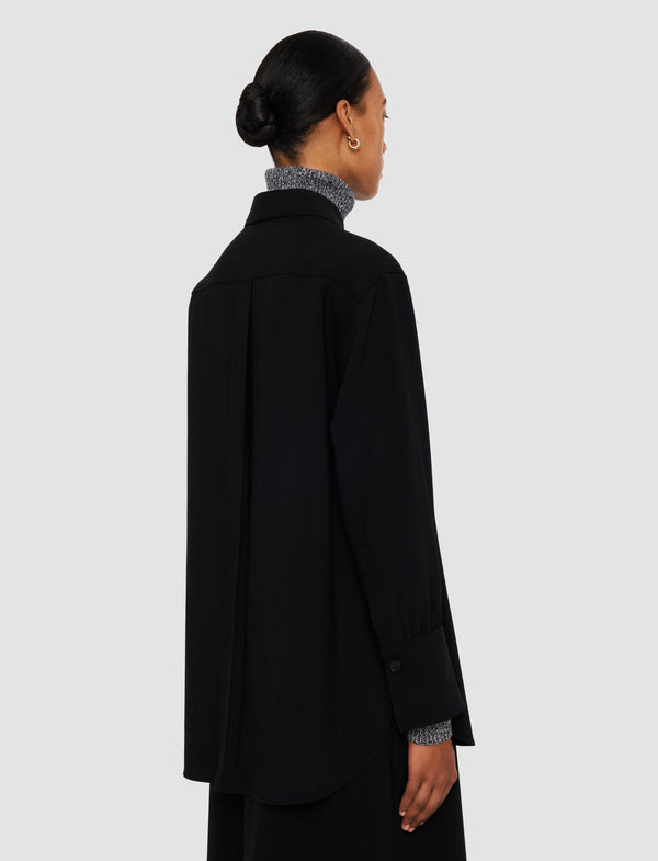 Joseph Perle Fluid Twill Wool Shirt Black