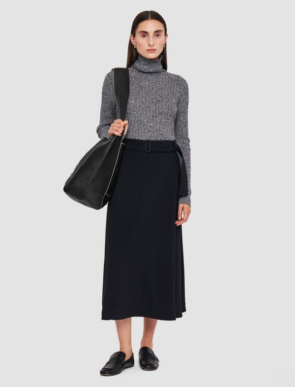 Joseph Pernette Fluid Twill Wool Skirt Black