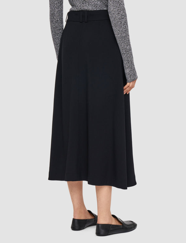 Joseph Pernette Fluid Twill Wool Skirt Black