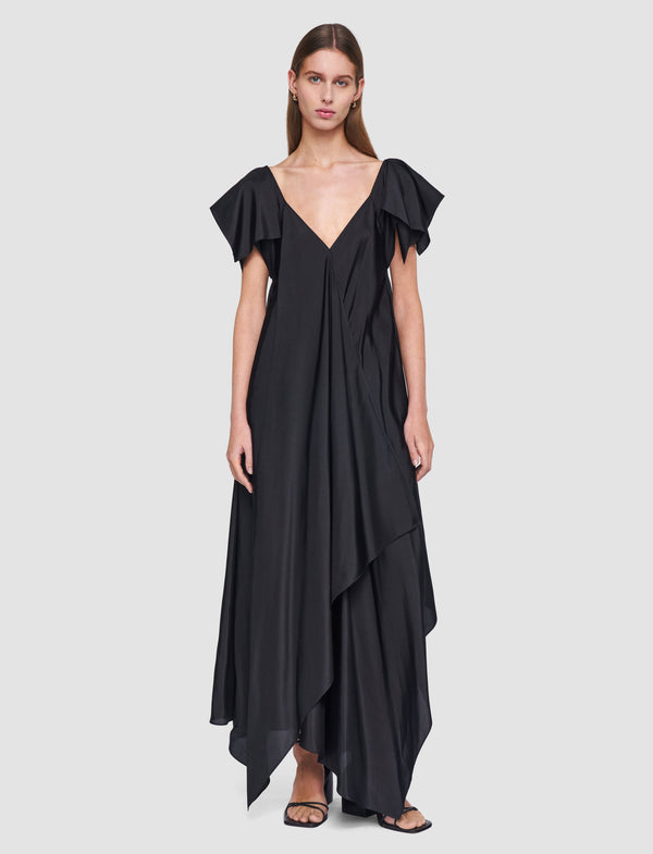 Joseph Plumet Habotai Silk Dress Black