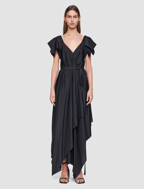 Joseph Plumet Habotai Silk Dress Black