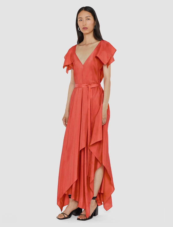 Joseph Plumet Habotai Silk Dress Sundown