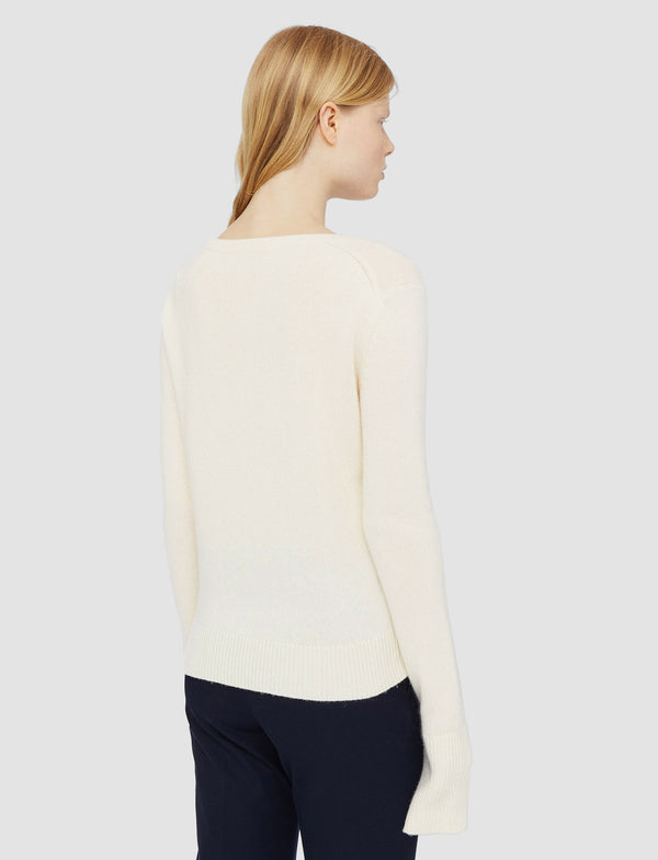Joseph Pure Cashmere V Neck Jumper Ivory