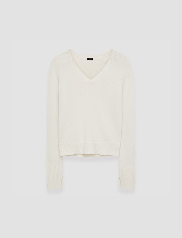 joseph Pure Cashmere V Neck Jumper Ivory