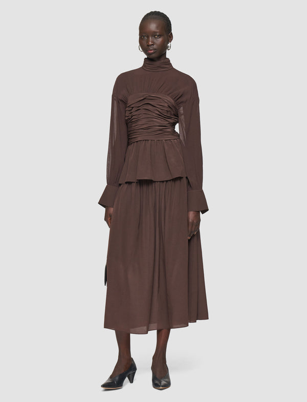 Joseph Rachel Crepe De Chine Silk Blouse Ebony