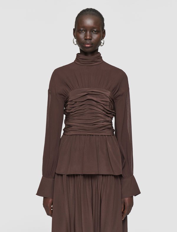 Joseph Rachel Crepe De Chine Silk Blouse Ebony